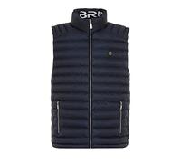 Red Bridge - Chaleco para hombre con cuello alto, cremallera burbuja, estampado de cuello, azul marino, talla L