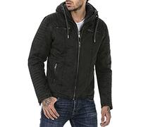 RED BRIDGE Chaqueta de invierno para hombre acolchada con capucha desmontable Negro XL