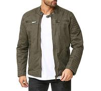 RED BRIDGE Hombres Chaqueta Cuero Sintético Transición Acanalada Moda Casuales Algodón Jacket