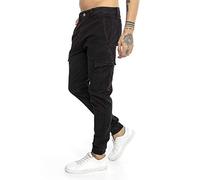RED BRIDGE Pantalón Chandal para Hombre Vaqueros Jeans Joggers Cargo Look Negro W36 L32