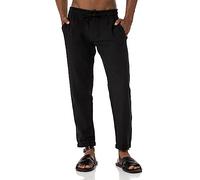 Red Bridge - Pantalones de lino para hombre, pantalones de ocio, Negro , L