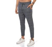 RED BRIDGE Pantalones para Hombres a Cuadros con Cintura elástica Casual
