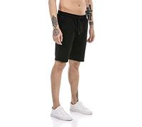 RED BRIDGE Shorts para Hombres Pantalones Cortos Chándal Sweat-Pants Negro L