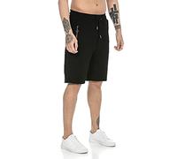 RED BRIDGE Shorts para Hombres Pantalones Cortos Chándal Sweat-Pants Negro S