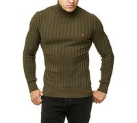 RED BRIDGE Suéter de Cuello de Tortuga para Hombres Jersey de Punto Acanalado Verde M