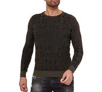 RED BRIDGE Suéter de Punto Sudadera para Hombre con Estructura 3D - Caqui M