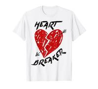 Red Broken Heart Symbol of Love Loss Valentines Camiseta