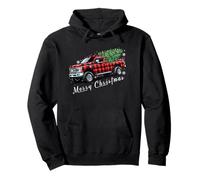 Red Buffalo camioneta a Cuadros con árbol Feliz Navidad Sudadera con Capucha