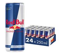 Red Bull Bebida Energética, Regular - 24 latas de 250 ml - Total 6000 ml | contiene cafeína, taurina, vitaminas B, azúcar y agua, 250 ml, pack de 24 latas