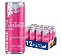 Red Bull Energy Drink Summer Edition, White Peach, Pack de 12 - 12 x 250ml I Bebida energética con sabor a melocotón blanco afrutado I Estimula el cuerpo y la mente