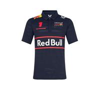 Red Bull Racing F1 Team Special Drivers - Camiseta Polo para Pilotos, Color Azul Cielo Nocturno, MAX Verstappen #1, Temporada 2025 (Reino Unido, Alpha, S, Regular, Regular, Azul Marino)