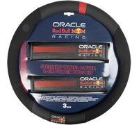 Red Bull Racing Kit De Fundas Acolchadas para Volante Red Bull Powerbar Racing En Negro Y Rojo Y 2 Trabillas para Cinturón De Coche, Material Antideslizante, Fácil Instalación, Duraderas Y
