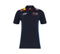 Red Bull Racing Oracle Réplica Checo Pérez Polo - Firma de Checo Pérez, Diseño ORBR 20, Tejido Que Regula la Humedad - Hombres - Talla L - Azul/Rojo