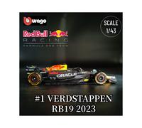 (RED BULL RB19 1) 1:43 2023 RB19 Max Modelo de coche a escala Red Bull Racing Verstappen Chico Pérez