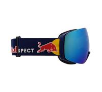 Red Bull Spect Eyewear JON-01BL3 - Gafas de esquí unisex - Sistema de cambio de lente Magnetrón, doble lente PC con I°Boost & F°SCAPE antivaho, compatible con OTG, azul/ahumado con espejo azul +