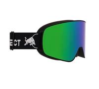 Red Bull SPECT RUSH 18GR3 - Gafas de esquí - Negro mate con lentes de espejo marrón/verde, unisex, 100% protección UV, antivaho y antiarañazos, compatible con casco