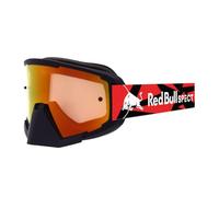 Red Bull Spect Whip MX Gafas Montura Negro Mate - Correa Triángulo Rojo - Lente Espejo Único Cristal