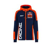 Red Bull - Sudadera con Cremallera del Equipo Replica KTM - Merchandising Oficial, Estampado Dinámico de Carreras, Hombres - Talla L - Azul/Naranja