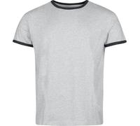 RED by EMP Hombre Camiseta Gris básica con Detalles Negros L
