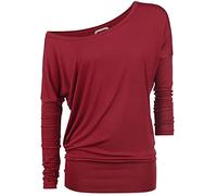 RED by EMP Mujer Camisa básica roja de Manga Larga XL