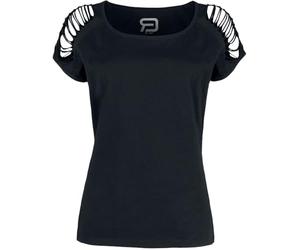 RED by EMP Mujer Camiseta Negra con Recortes en Las Mangas XXL