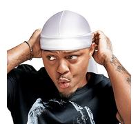 RED by Kiss Bow Wow X Power Wave Extreme Shine Silky Durag para hombres Waves Silky Doo Rag (blanco)