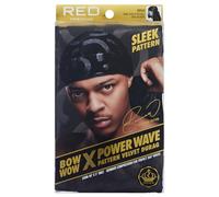 Red by Kiss Bow Wow X Power Wave - Patrón de terciopelo duradero, suave y elástico, máxima compresión, ajuste seguro y transpirable (negro geo)