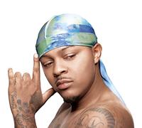 RED by Kiss Bow Wow X Power Wave Tie Dye sedoso Durag para hombres, ondas sedoso Doo Rag (Galaxy)