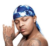 RED by Kiss Bow Wow X Power Wave Tie Dye Sedoso Durag para hombres Waves Silky Doo Rag (azul)