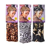 Red by Kiss Diadema ancha y sedosa de 7 pulgadas extra ancha turbante diademas paquete de 3 (leopardo, cebra, lujo)