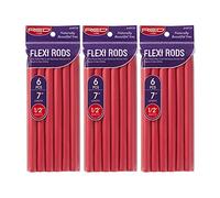 Red by Kiss Flexi - Varillas flexibles de 7 pulgadas, 1/2 pulgada de diámetro, (6 unidades x 3 paquetes)