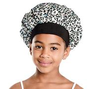 Red by Kiss Gorro de satén reversible para niños y niñas, gorro de dormir de seda (leopardo)