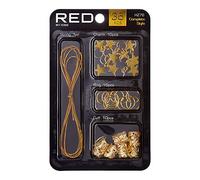 RED by Kiss Juego completo de joyas para rastas, trenzas, brazaletes para el cabello, cordón metálico para decoración del cabello de las mujeres (kit 2)