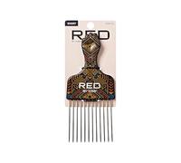Red by Kiss Soul Pik Afro Peine, dientes de metal seguros para el cuero cabelludo, para cabello rizado y liso, herramienta de peluquería duradera y elegante, elegante para el estilo diario (lacio