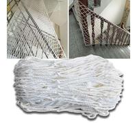 Red C de escalada blanca de 13 x 30 pies, cuerda de 0,6 cm para exteriores, red segura para balcón, parque infantil, barandilla de escalera y rejilla de malla deportiva para niños