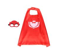 (Red Cape+Mask,70*70cm/27.56*27.56in)Noblekids Pj Máscara Disfraz Catboy Búho Gekko Capa Máscara Halloween Vestido Elegante
