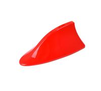 (Red)Car Antenna Self-adhesive Universal Shark Fin Shape Radio FM Signal Aerial Trim compatible Auto