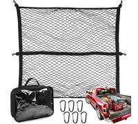 Red Carga Elástica 120-210cm para Maletero Coche, Universal SUV Van Pickup | Poliéster resistente al desgarro, 6 ganchos y 6 mosquetones, instalación rápida, con bolsa, evita desplazamientos de carga