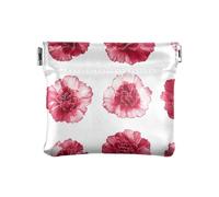 Red Carnations - Monedero de cuero para mujer, práctico tarjetero para niñas y mujeres, Claveles rojos, 4.33"(L) x 3.74"(W) x 0.39"(H), Classic