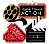 Red Carpet Hollywood - Tablillas, boletos de Cine y Decoraciones de Carrete de película, artículos Esenciales para Fiestas nocturnas de películas, Juego de 20