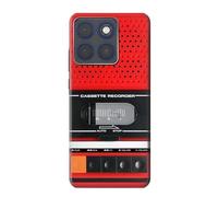 Red Cassette Recorder Graphic Funda Carcasa Case para Motorola Edge 70