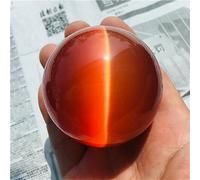 red Cats Eye Crystal Ball Divination Stone Ball Photography Decoration Ball (Size : 10cm)