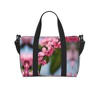 Red Cherry Blossoms - Bolsa de viaje portátil con impresión, ideal para viajes de negocios y privados, color negro, talla única, Black, Talla única