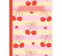 Red Cherry Coquette Sketchbook: Cute color interior for Kids teens girls and adults, Blank Paper Pad 8.5" x 11" - 100 Pages