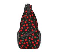 Red Cherry Sling Bag, Chest Bag Daypack, Crossbody Sling Mochila para Viajes, Deportes, Correr, Senderismo