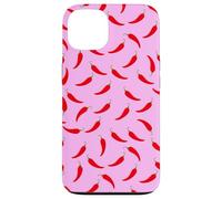 Red Chili Pepper Spicy Pink Pattern Fun Estética Food Art Carcasa para iPhone 13
