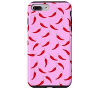 Red Chili Pepper Spicy Pink Pattern Fun Estética Food Art Carcasa para iPhone 7 Plus/8 Plus