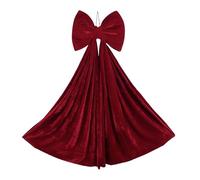 Red Christmas Bows - Large Red Vintage Home Decor, Velvet Bows for Christmas Tree for Home Holiday Indoor Outdoor Front Door Wall Fireplace Coat Porch Patio Stairs