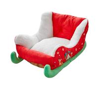 Red Christmas Cat Dog Bed, lindo Sleigh Design Pet Bed, Christmas Pet Couch for Dogs, Soft Pet Bed for Cats, Cozy Christmas Dog Bed, Sleigh Shape Pet Bed, Christmas Cat Bed for Pets, Comfortable