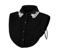 Red Christmas Plaid Rhinestone Detachable Collar, Sparkling Rhinestone Collar, Stylish Detachable for Holiday Parties (DD)